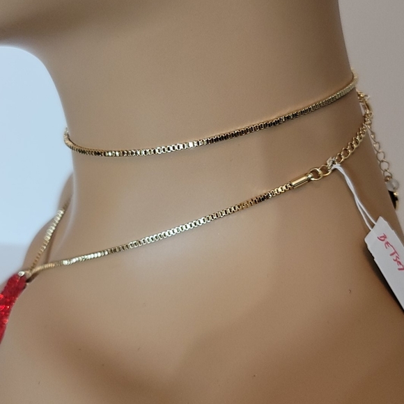 Betsey Johnson Lips Pendant Long Necklace - Picture 6 of 7